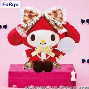 New Furyu Sanrio My Melody P-style Oshigoto Diary Paper Fan Plush Japan 24cm